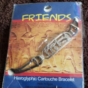 Egyptian bracelet says friends in Egyptian writing